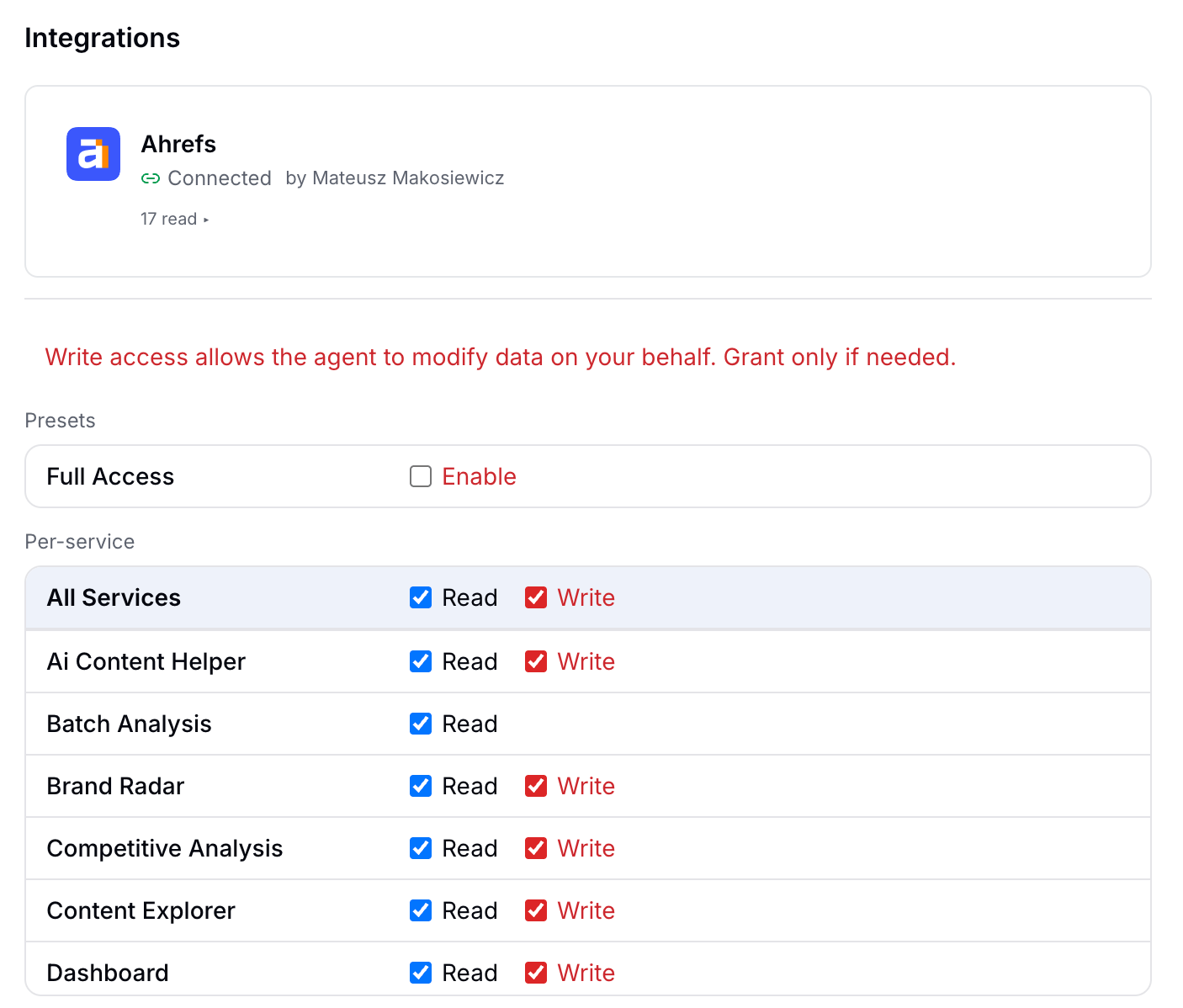 agent a ahrefs data native