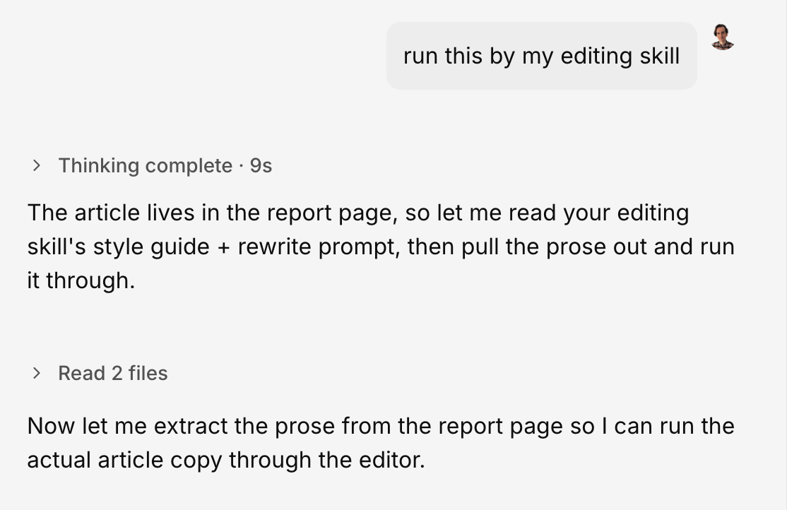 agent a editorial style skill