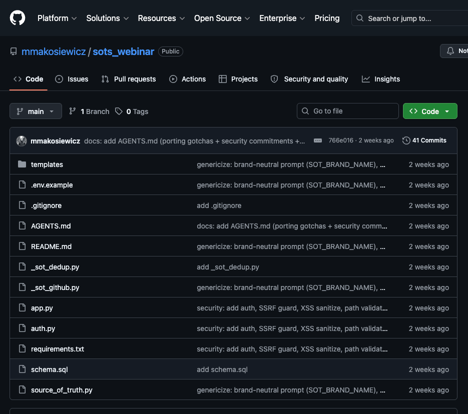 agent a github push